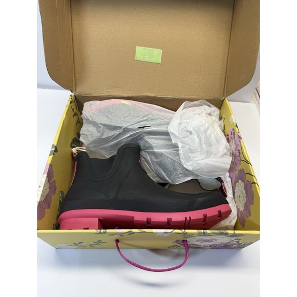 Joules Original Wellibob Pink Rubber Boot's Women's Size 10 New With Box - Picture 4 of 12